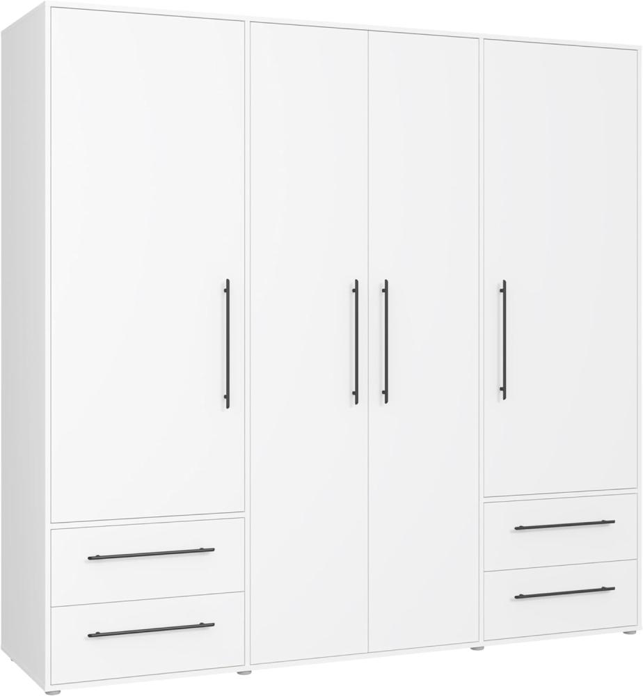 Forte Kleiderschrank, Holzwerkstoff, weiß, 206 x 200 x 59 cm Bild 1