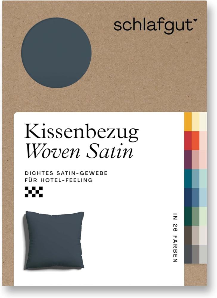 Schlafgut Woven Satin Bettwäsche|Kissenbezug einzeln 40x40 cm| grey-deep Bild 1