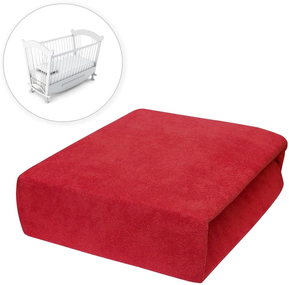 Baby Comfort Frottee Spannbettlaken für 90x40 cm Babybett Matratze (Rot) Bild 1