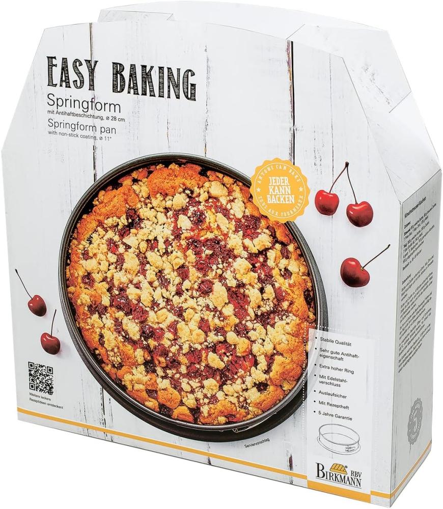 Birkmann Easy Baking Springform mit Einem Boden, Spring Form, Kuchenform, Servierboden, Anithaft, 28 cm, 881037 Bild 1