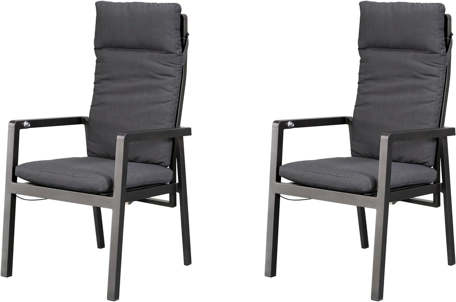 Gardissimo verstellbarer Aluminium Diningsessel / Stapelsessel "Ontario" 6er-Set, anthrazit Bild 1