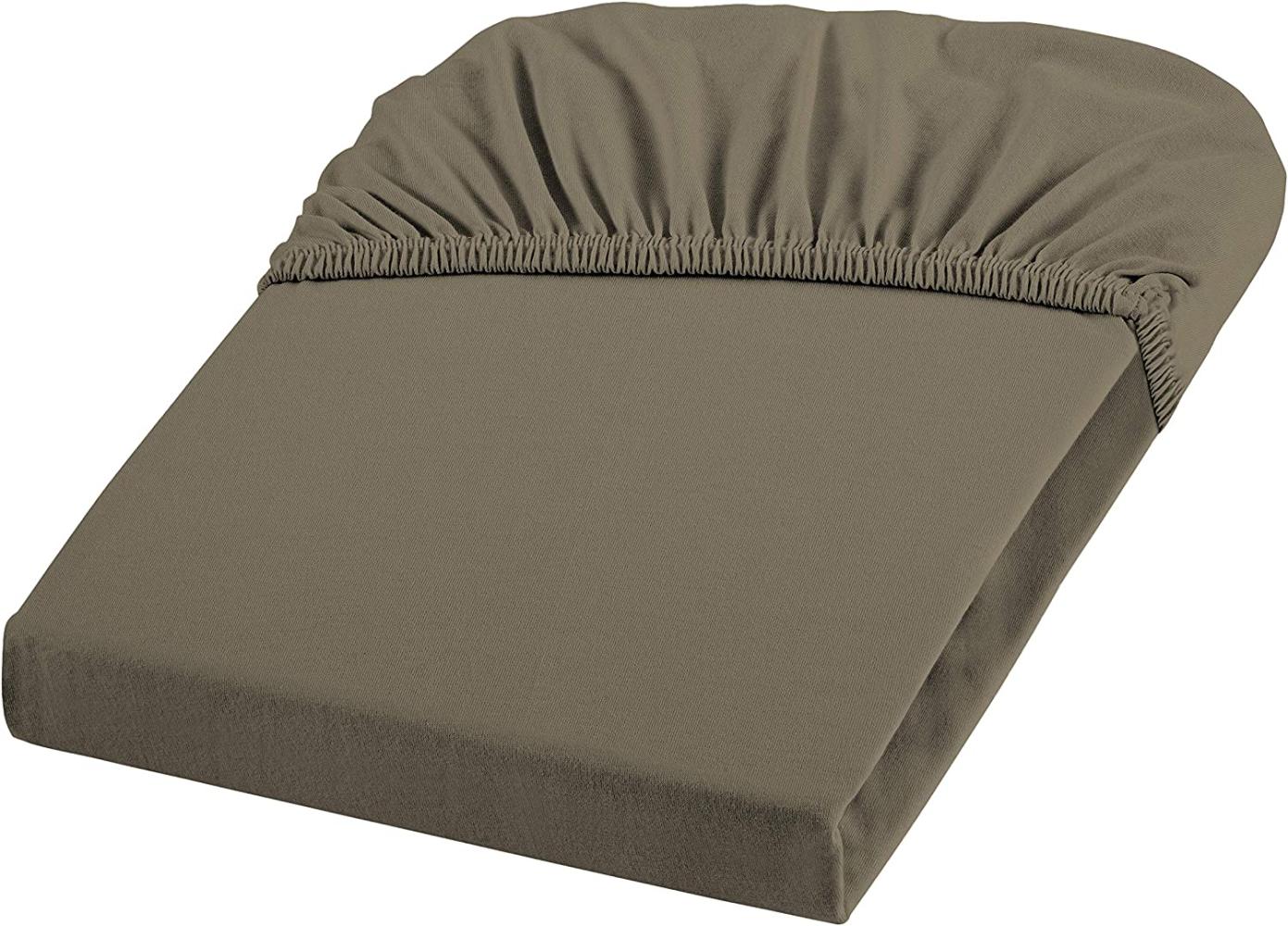 Fleuresse Fein-Jersey Spannbetttuch Bettlaken 140 x 200 cm - 160 x 200 cm Elastan 9042 taupe Bild 1