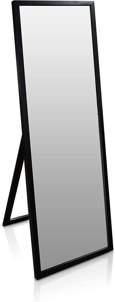 Luton Wandspiegel Echtholz rechteckig 130x45 cm Schwarz Bild 1