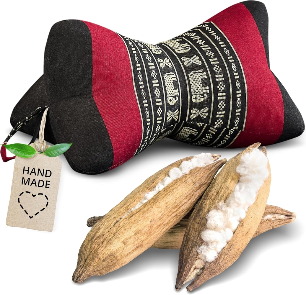 livasia Nackenstützkissen Knochenkissen, vegan und handgefertigt, Ø 15x32cm, Kapok Bild 1