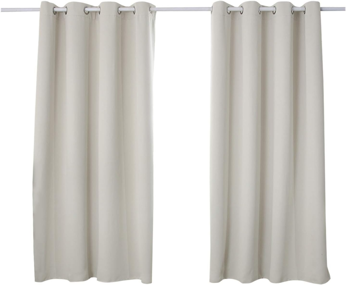 Woltu Verdunkelungsvorhang, Ösen, blickdicht, 2er Set Vorhang Blickdicht Thermovorhang 250g/m² Bild 1
