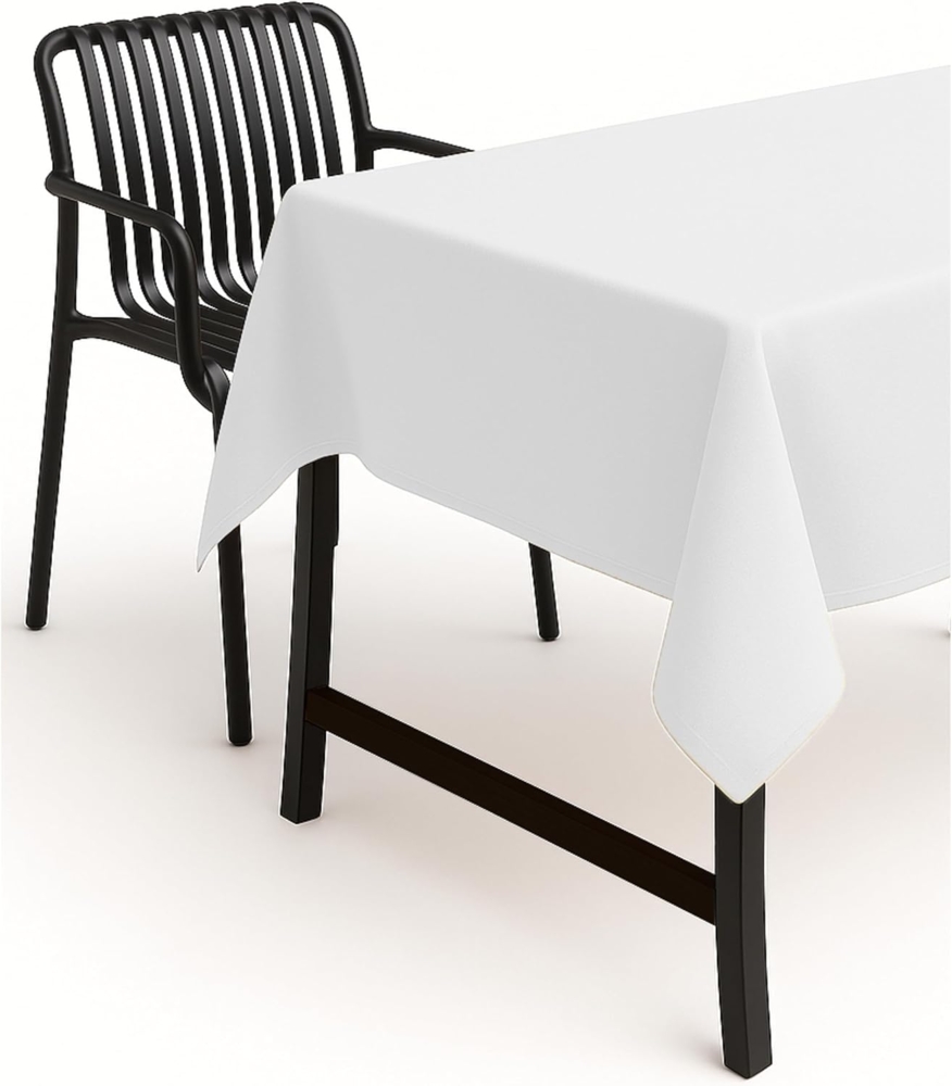 texpot Tischdecke 135x200 cm Weiß Leinenoptik Lotuseffekt Fleckschutz Bügelfrei Tischtuch Bild 1