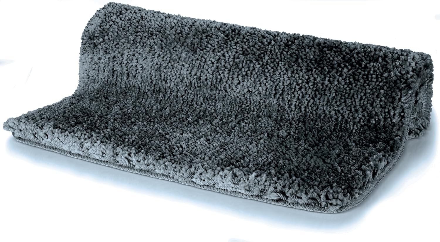 Spirella Badteppich Badematte Duschvorleger Mikrofaser Hochflor | flauschig | rutschhemmend | geeignet für Fußbodenheizung | 60x90 cm | Grau Bild 1