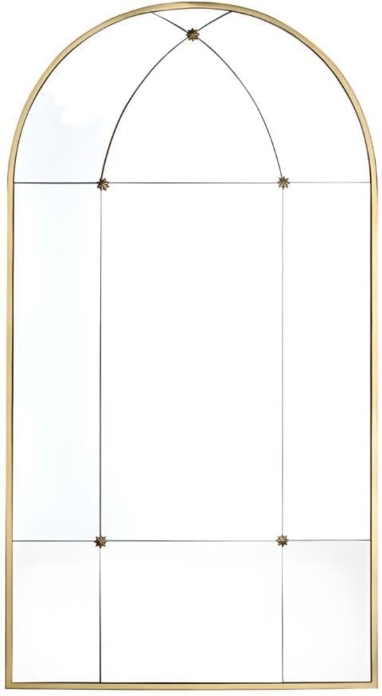 Vente-unique - Spiegel Vintage Fenster-Optik - Metall - 80 x 150 cm - Goldfarben - PALMYRE Bild 1