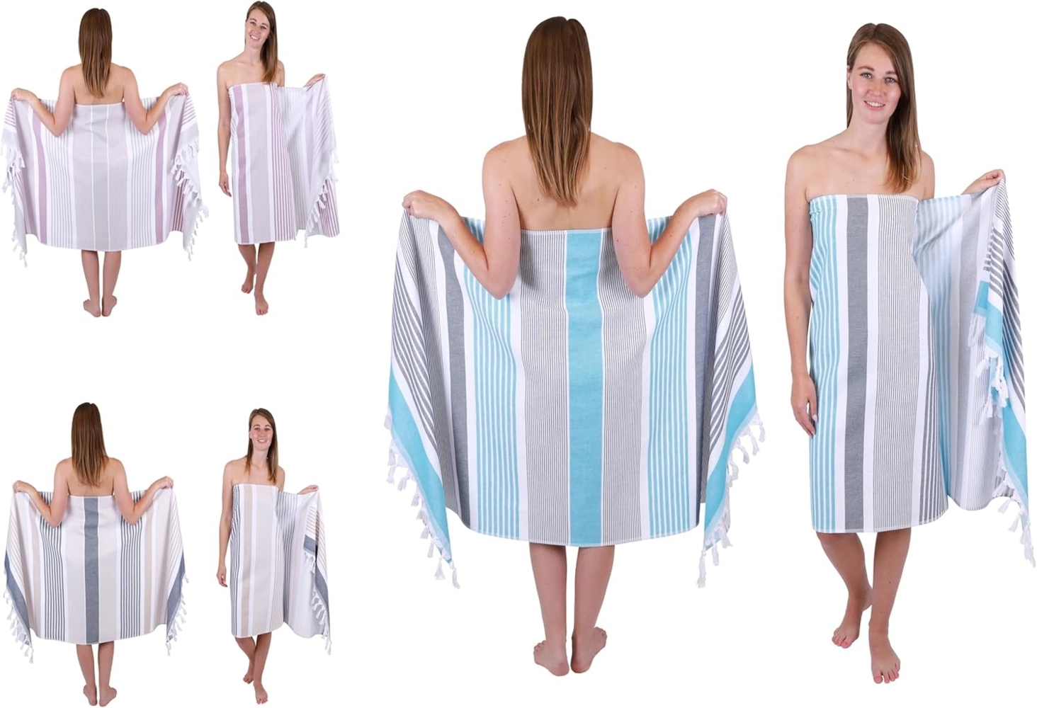 Betz Badetuch Hamamtuch 1 Stück 90x170 cm Badetuch Strandtuch Saunahandtuch, (1 Stück, 2-St), 100% Baumwolle, Farbe blau Bild 1