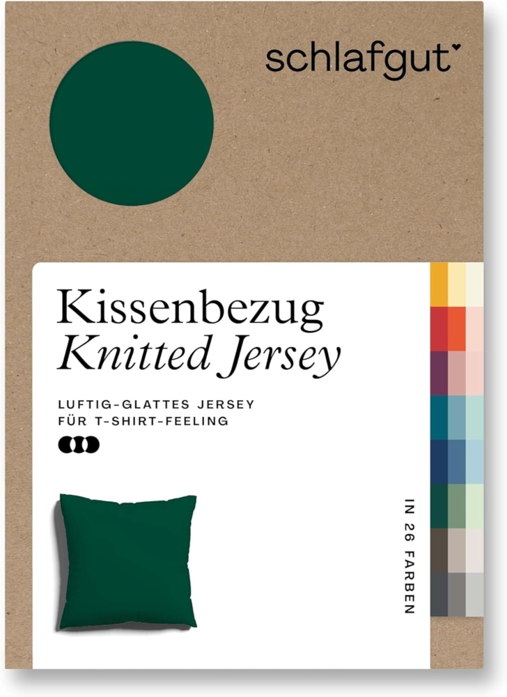 Schlafgut Kissenbezug Knitted Jersey aus Bio-Baumwolle mit Elasthan, bügelfrei, (1 Stück), besonders fein gestrickt, Kissenhülle mit farbigem Reißverschluss Bild 1