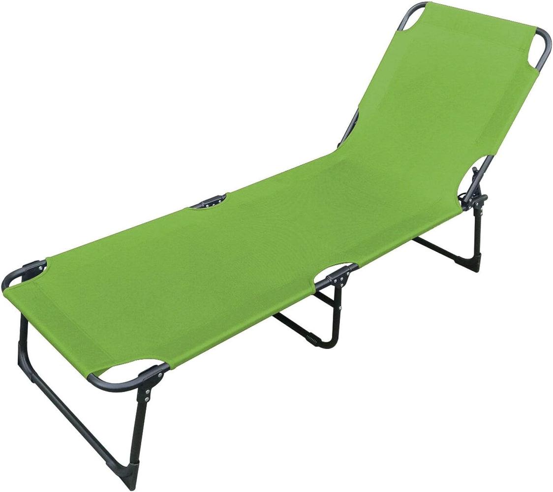 3-Bein Gartenliege Sonnenliege Strandliege Gartenmöbel Liegestuhl klappbar 188 cm lime grün Bild 1