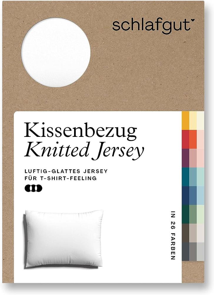 Schlafgut Knitted Jersey Bettwäsche | Kissenbezug einzeln 60x80 cm | full-white Bild 1