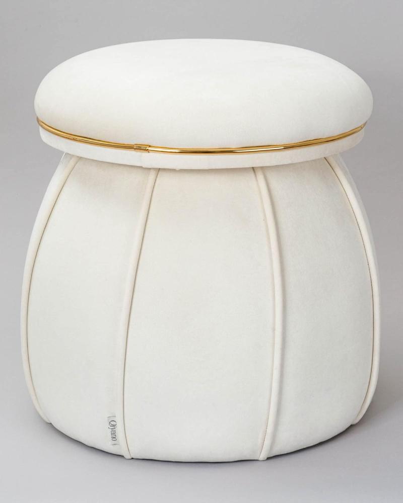 Qiyano Hocker Pouf Luana 100 Samt Beige (1 St) Bild 1