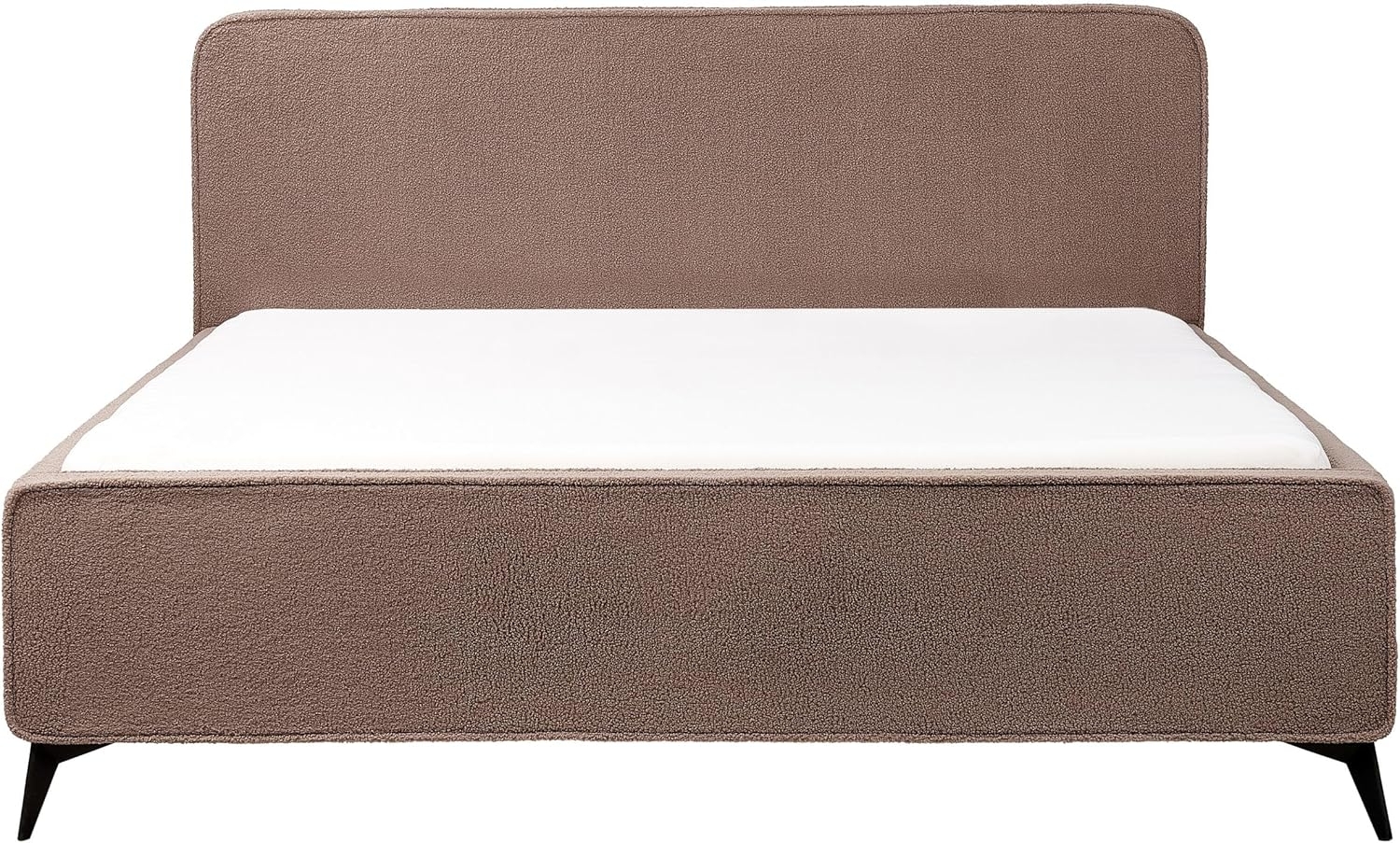 Bett mit Lattenrost VALOGNES 180 x 200 cm Bouclé Braun Bild 1