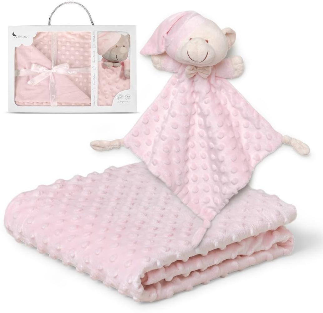 decke und Kuscheldecke 110 x 80 cm Fleece rosa Bild 1