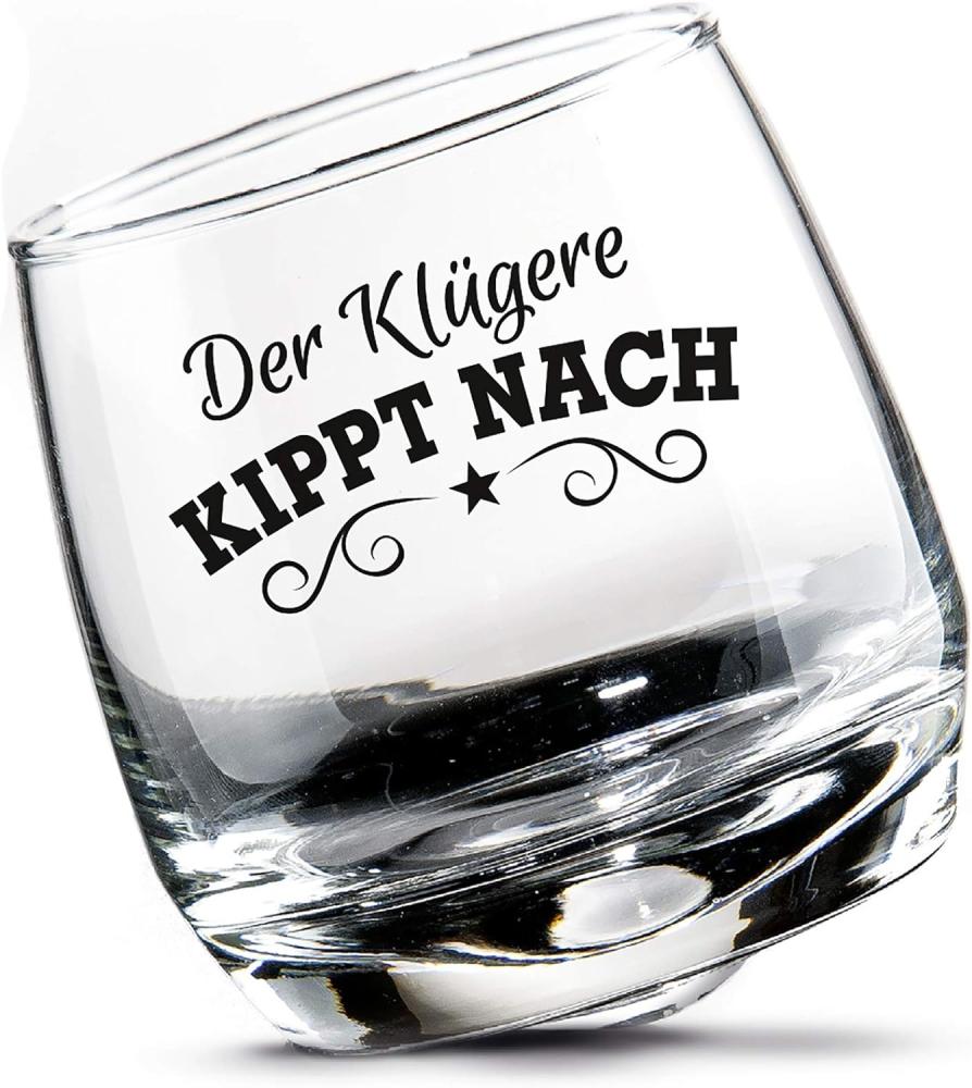 GILDE 2tlg. Set, Wackelglas, "Klug", Spruch, Glas, klar, , H. 8,5 cm, D. 7,5 cm 46761 Bild 1