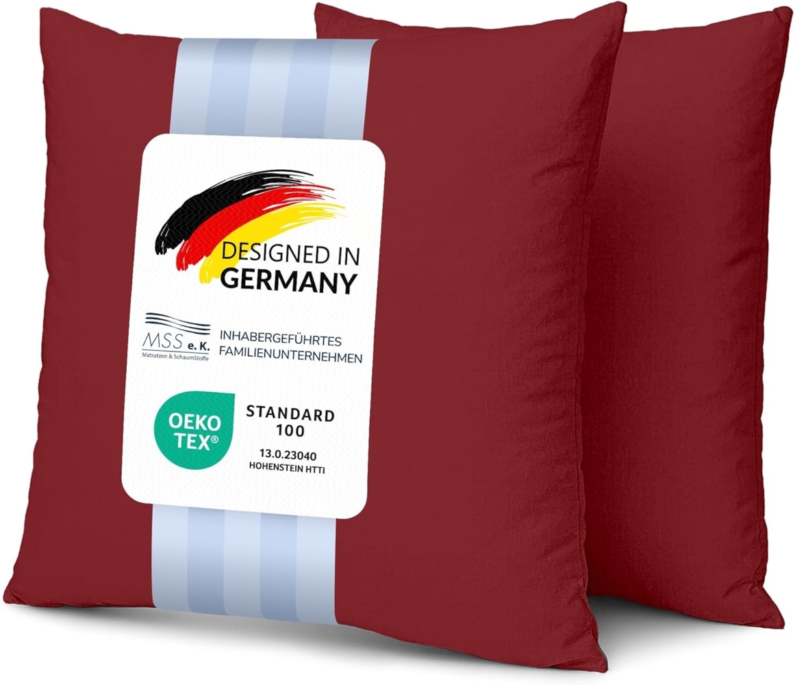MSS Kissenbezug 2er Set - 80x80 cm - Burgund Bild 1