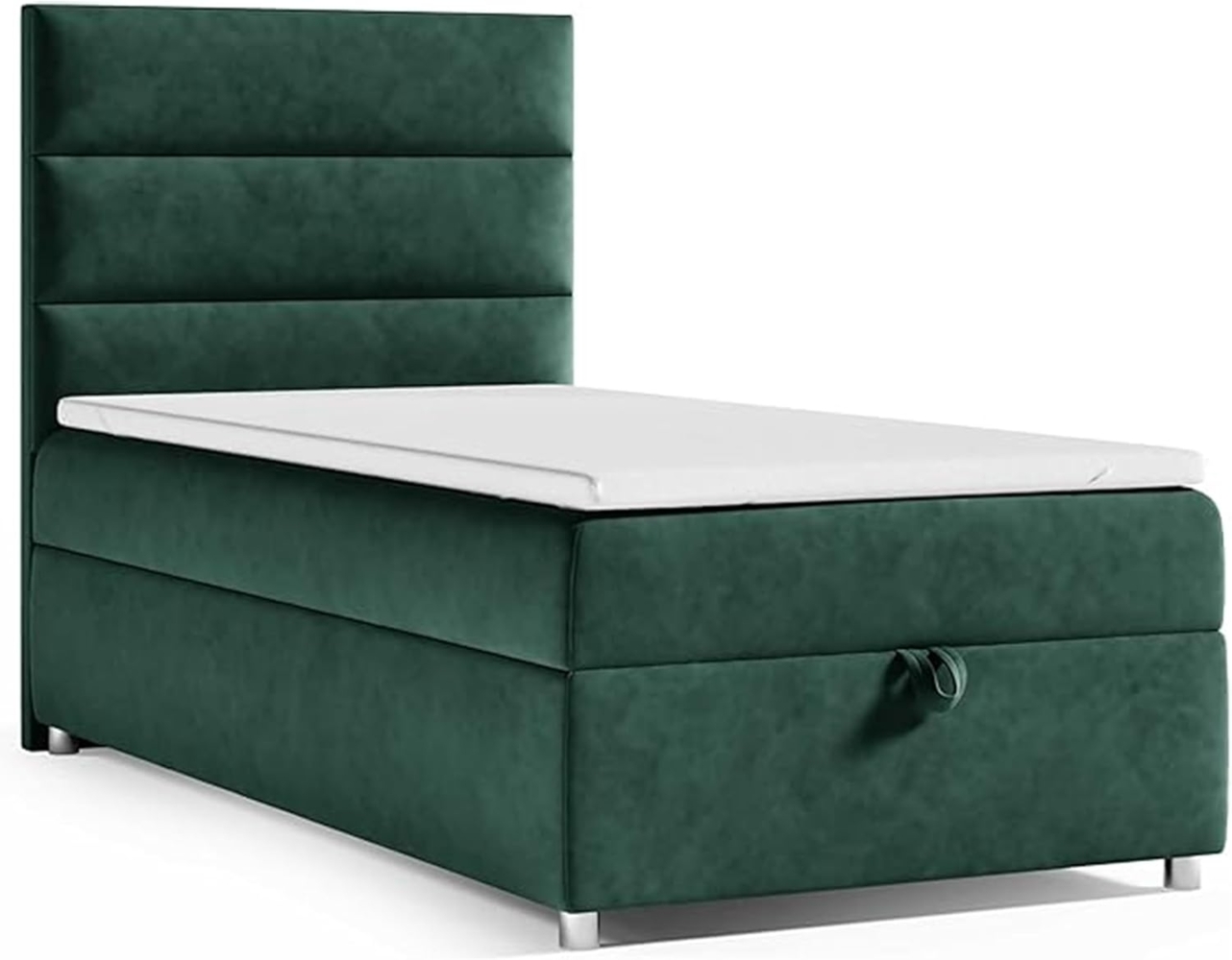 Best for Home Boxspringbett K4 SINGLE mit Bettkasten (Grun 100x200) Bild 1