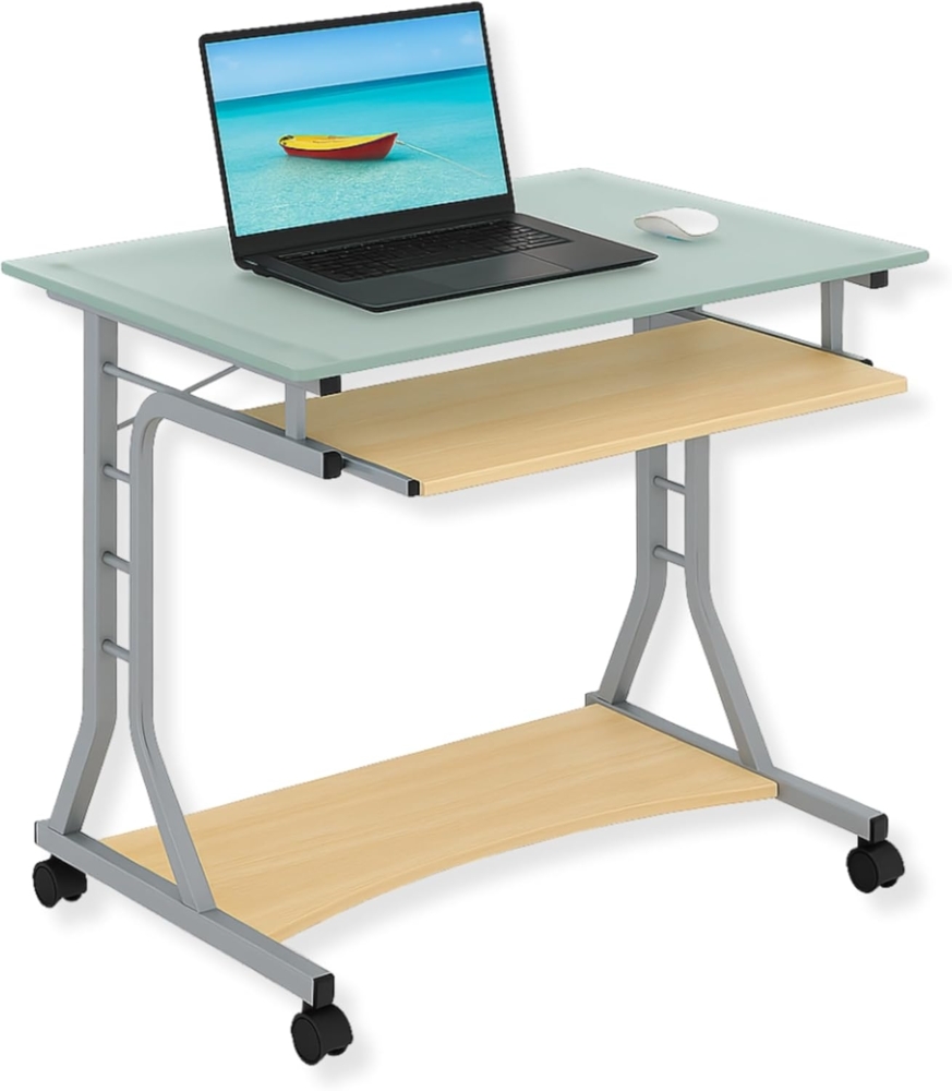 Compact Pc Desk With Glass Floor Bild 1