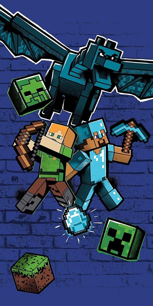 Minecraft Metro Art Survive Duschtuch Badetuch Strandtuch 70 x 140cm Bild 1