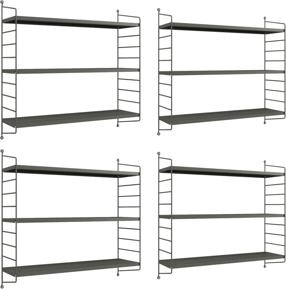 Modulares Wandregal Strängnäs 4er Set Anthrazitgrau [en. casa] Bild 1