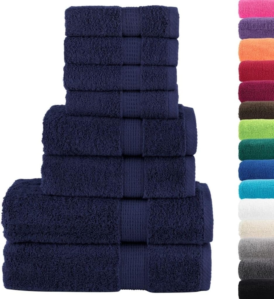 vidaXL 8 tlg. Premium-Handtuch-Set SOLUND Marineblau 600 g/m² 137541 Bild 1
