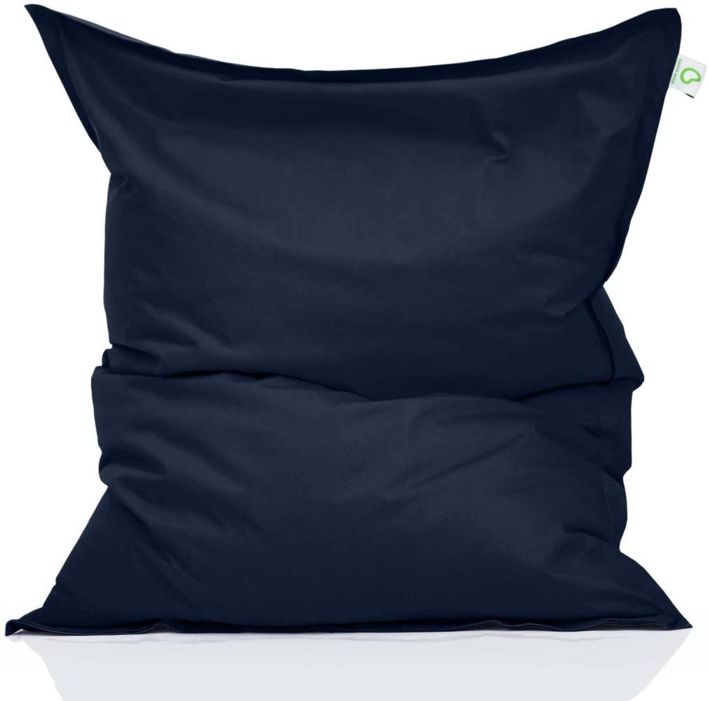 Green Bean© Indoor Sitzsack "Square" XXL 140x180 cm 380 Liter Bean Bag EPS Perlen Füllung Riesensitzsack Groß Sitzkissen Navy Dunkelblau Bild 1