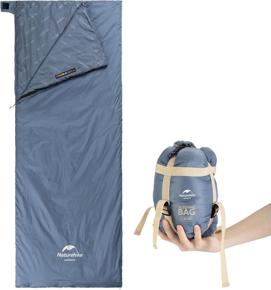 Naturehike Ultraleichter Sommerschlafsack, weicher Komfort, Reiseschlafsack, wasserdichter Schlafsack für Camping, Wandern – Blau, 205 × 85 cm Bild 1