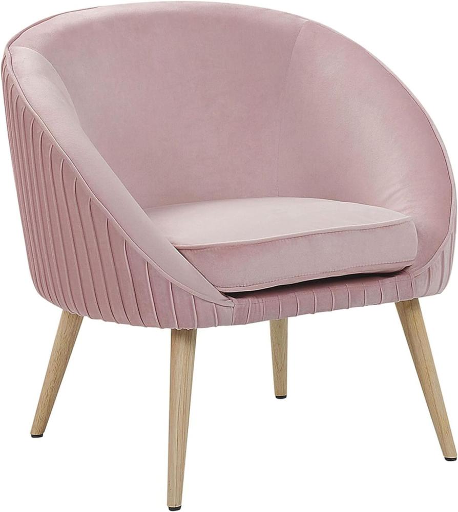 Sessel Samtstoff rosa TROMSO Bild 1