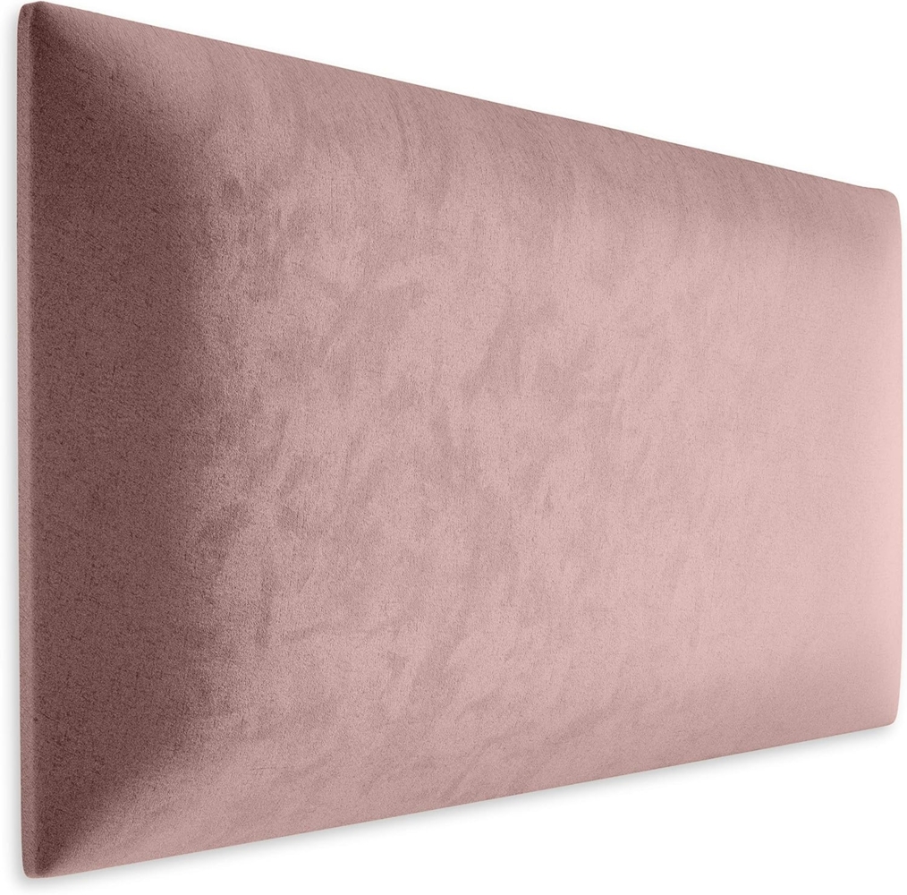 Muralo Samt Wandkissen Stoff Polsterpaneel Schlafzimmer Wohnzimmer Bett Wandpolster Bettkopfteil Lendekissen Modern Luxus Gepolstert Polster Paneel (Hellrosa, 60x30 cm) Bild 1