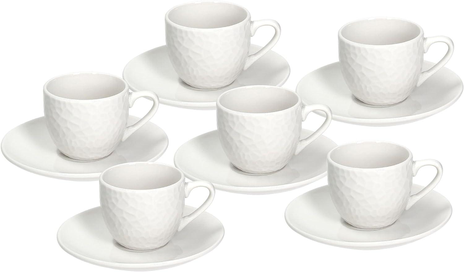 Tognana GF085010000 Set aus 6 EspressoTasse mit Teller, c80 Golf, Porzellan Bild 1