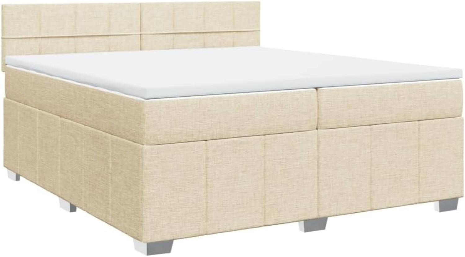 Boxspringbett mit Matratze Creme 200x200 cm Stoff 3287180 Bild 1