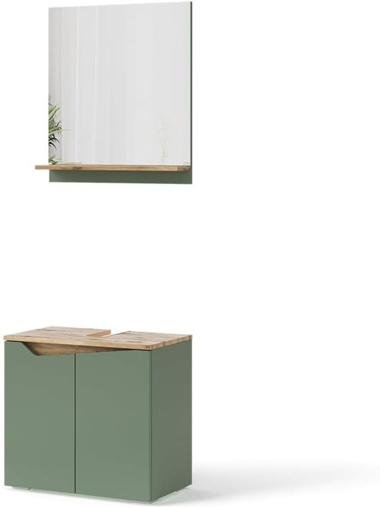 Vicco Badmöbel-Set Marelle, Grün/Artisan, 2 Teile Bild 1