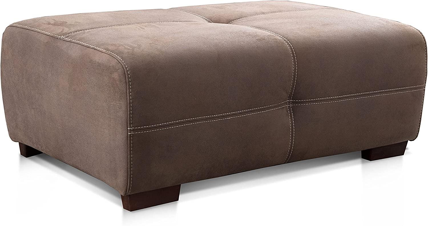 Cavadore Hocker Mavericco / XXL Sitzbank in Lederoptik / Industrial Style / Passend zu Big Sofa und Ecksofa Mavericco / 108 x 71 x 41 cm (BxHXT) / Mikrofaser Hellbraun Bild 1