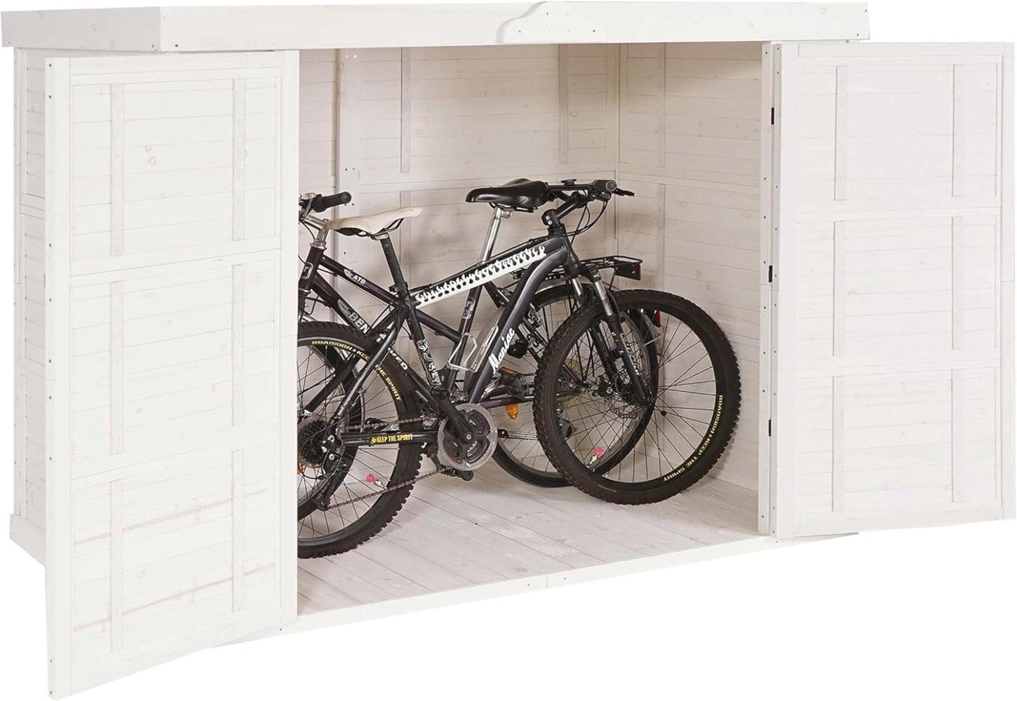 2er-Fahrradgarage HWC-H63b, Fahrradbox Geräteschuppen Gerätehaus, abschließbar 155x205x107cm ~ weiß Bild 1