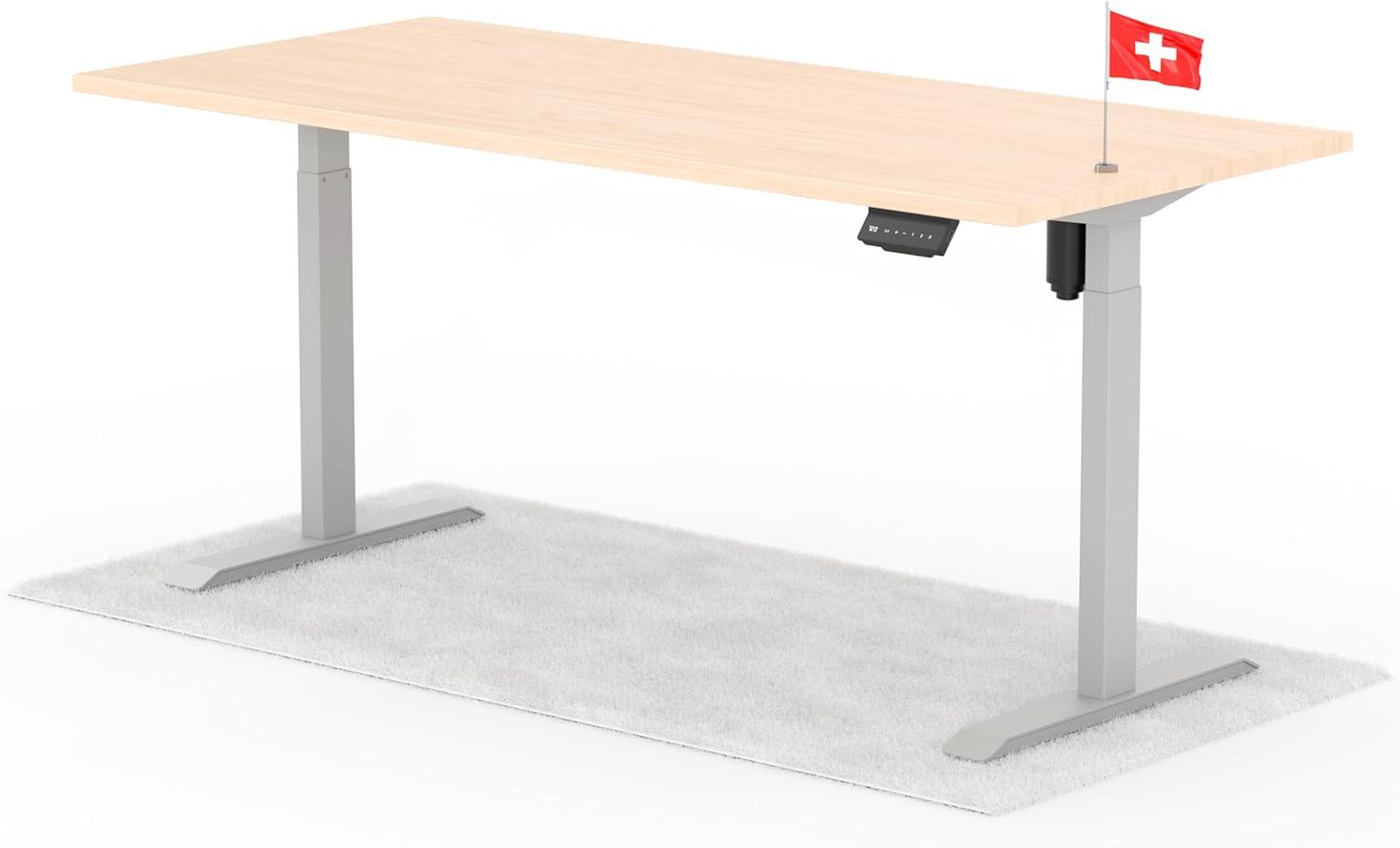 elektrisch höhenverstellbarer Schreibtisch ECO 180 x 80 cm - Gestell Grau, Platte Eiche Bild 1