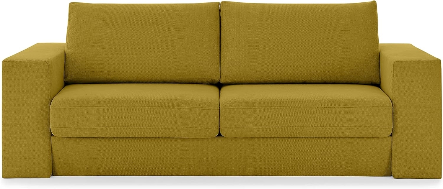 LOOKS by Wolfgang Joop Looks V-1 Designer Sofa mit Hockern, 2 Sitzer Couch, Funktionssofa, gelb, Sitzbreite 180 cm Bild 1