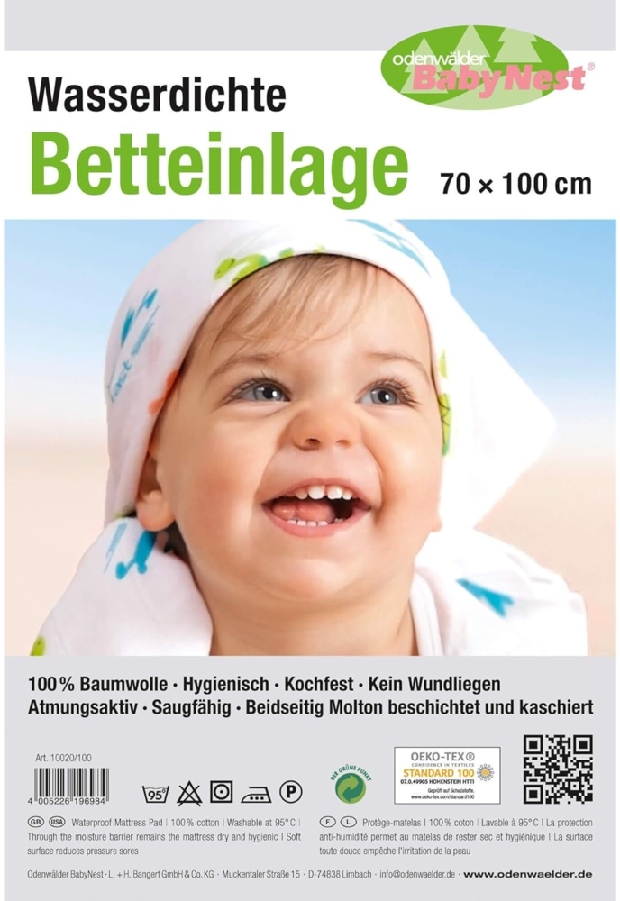 Odenwälder 10020 - 70/100 Wasserdichte Betteinlage weiss Modell 2012/13 Bild 1