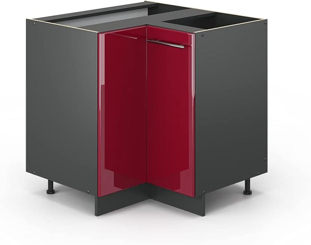 Vicco Eckunterschrank 87 cm Küchenschrank Hängeschrank Küchenzeile Fame-Line (Bordeaux Hochglanz) Bild 1