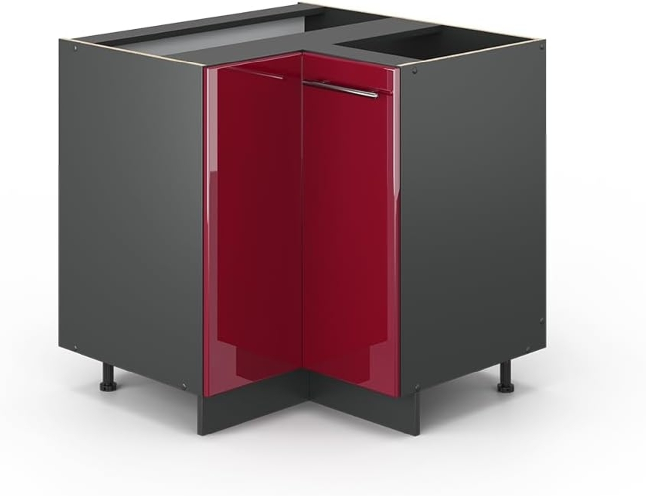 Vicco Eckunterschrank 87 cm Küchenschrank Hängeschrank Küchenzeile Fame-Line (Bordeaux Hochglanz) Bild 1