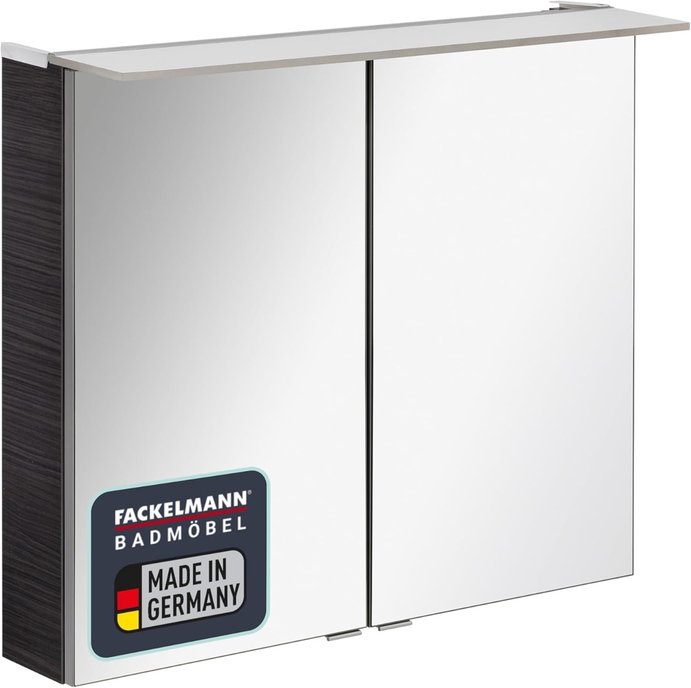 Fackelmann B.PERFEKT LED Spiegelschrank 80 cm breit, Anthrazit Bild 1