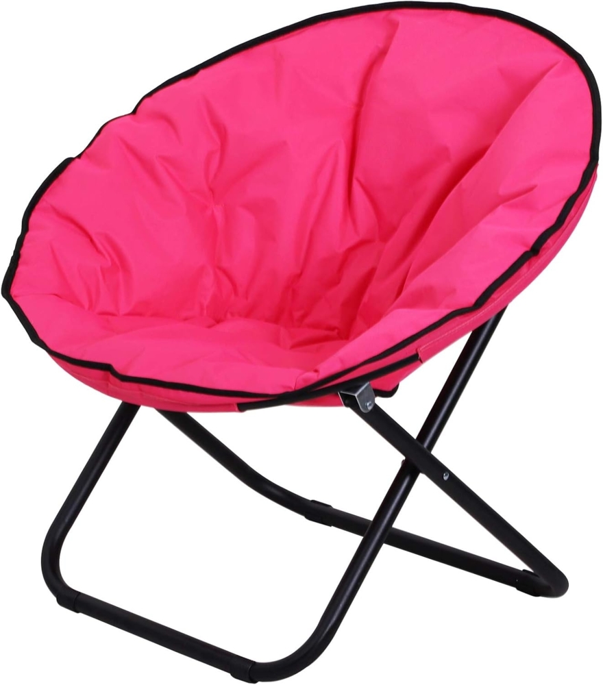 Outsunny Campingstuhl Klappsessel Campingstuhl (Gartenstuhl, 1 St), Metall+Oxfordstoff Rosa 80 x 80 x 75 cm Bild 1