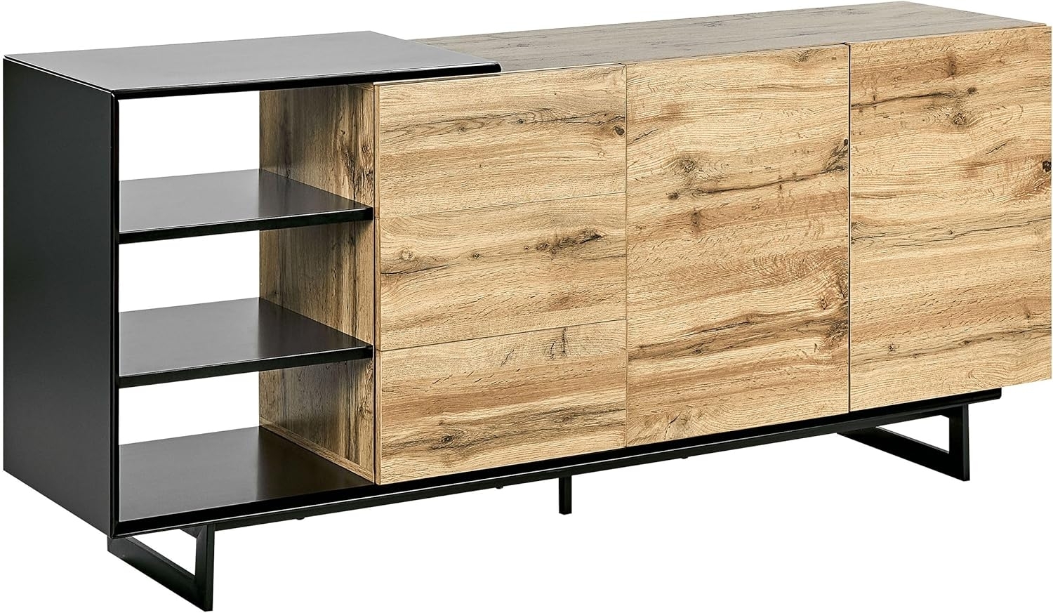Sideboard mit 2 Türen FIORA 75 cm Heller Holzfarbton Bild 1