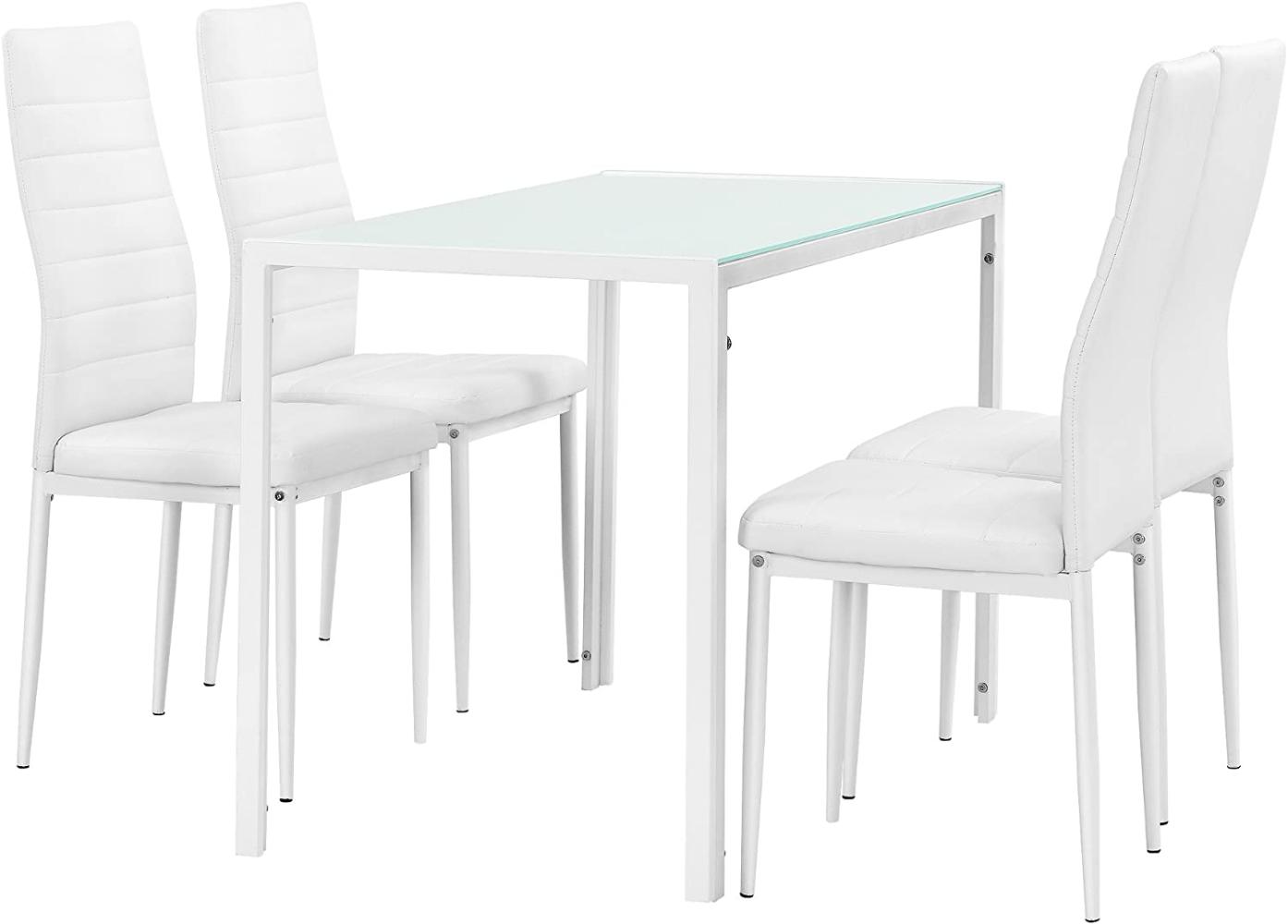 Essgruppe Bergen (Set, 5-tlg) 105x60x75 cm weiß [en. casa] Bild 1