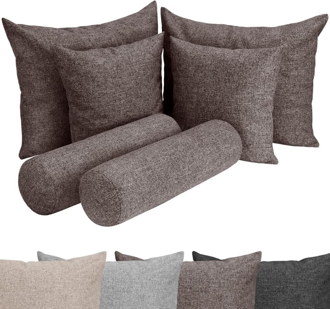 Selfitex Sofakissen Großes 6-teiliges Boxspringbett Kissen Set, (6er Set, 2x 60x80 cm, 2x 50x50 cm, 2x 19x65 cm), für Sofa, Couch, Bett oder als Polster jeglicher Art Bild 1