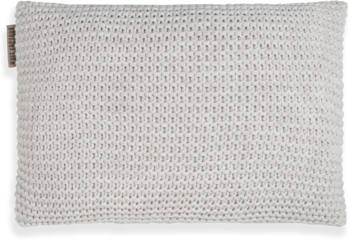 Knit Factory Vinz Kissen 60x40 cm Glatt Beige Bild 1