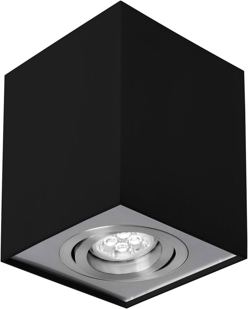 Deckenspots schwarz/silber D-97mm GU10 IP20 quadratisch Bild 1