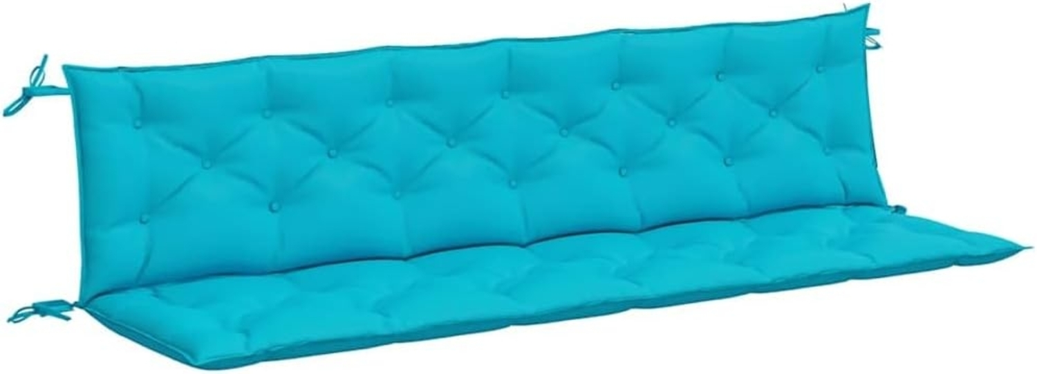 vidaXL Gartenbank-Auflagen, 2 Stk., Polyester, Türkis, 200 x 50 x 7 cm Bild 1