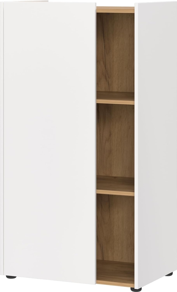 Germania Aktenschrank 6001-633 GW-HASSELT, in Weiß/Navarra-Eiche-Nb, griffloses Design, FSC-Zertifiziert, 62 x 115 x 42 cm (BxHxT) Bild 1