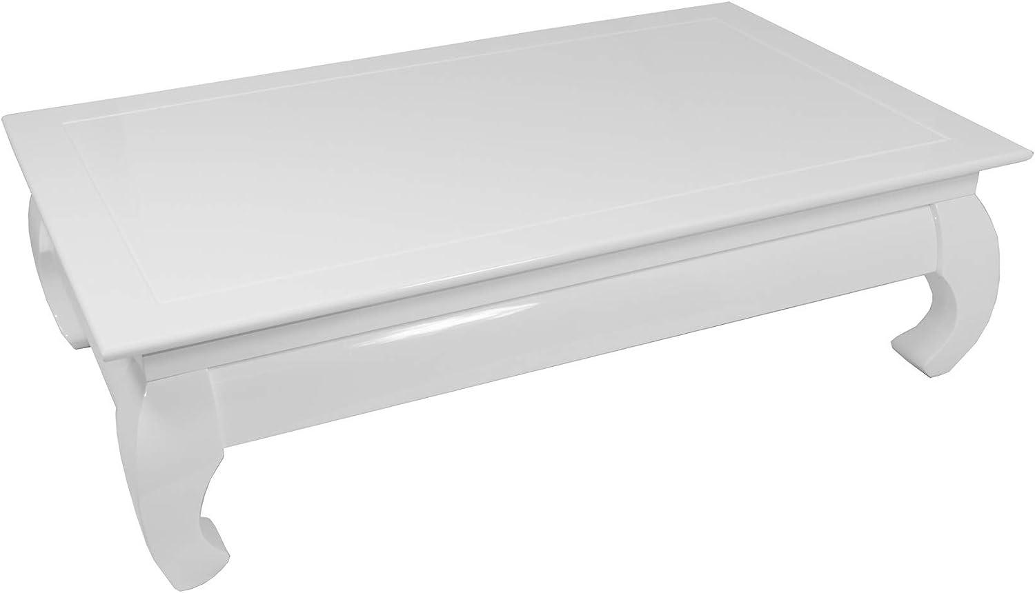 Homexperts 'OPIUM' Couchtisch, Holzwerkstoff MDF Hochglanz weiß, B 130 x H 38 x T 80 cm Bild 1